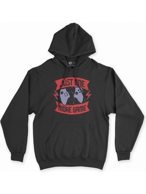 Cix Cix Kırmızı Just One More Game Siyah Kapşonlu Sweatshirt Hoodie