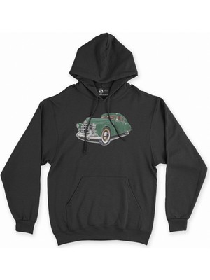 Cix Cix Yeşil Klasik Araba Siyah Kapşonlu Sweatshirt Hoodie