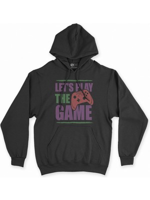 Cix Cix Mor Lets Play The Game Siyah Kapşonlu Sweatshirt Hoodie