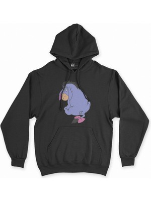 Cix Cix Utangaç Eşek Siyah Kapşonlu Sweatshirt Hoodie