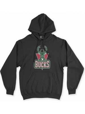 Cix Cix Milwaukee Bucks Siyah Kapşonlu Sweatshirt Hoodie
