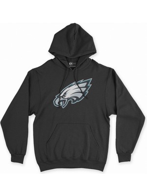 Cix Cix Philadelphia Eagles Siyah Kapşonlu Sweatshirt Hoodie