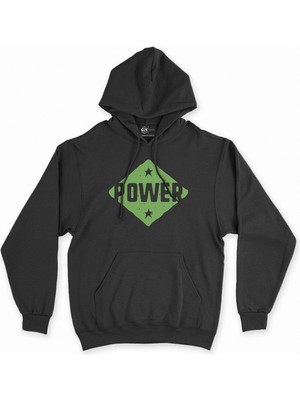 Cix Cix Yeşil Power Siyah Kapşonlu Sweatshirt Hoodie