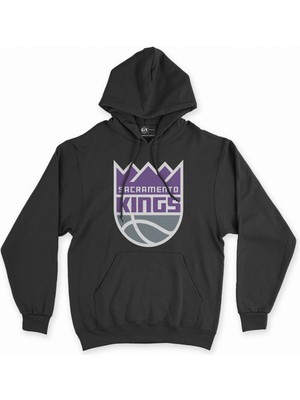 Cix Cix Sacramento Kings Siyah Kapşonlu Sweatshirt Hoodie