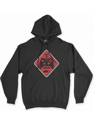 Cix Cix Kırmızı Start The Mission Siyah Kapşonlu Sweatshirt Hoodie