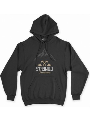 Cix Cix Stay Wild Outdoor Siyah Kapşonlu Sweatshirt Hoodie