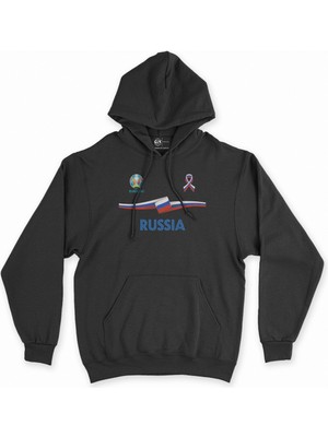 Cix Cix Rusya Euro 2020 Siyah Kapşonlu Sweatshirt Hoodie