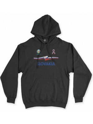 Cix Cix Slovakya Euro 2020 Siyah Kapşonlu Sweatshirt Hoodie
