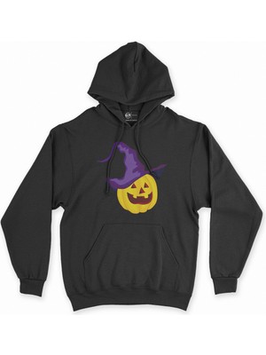 Cix Cix Bal Kabağı Hallowen Siyah Kapşonlu Sweatshirt Hoodie