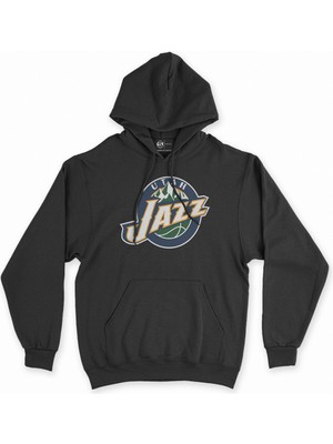 Cix Cix Utah Jazz Siyah Kapşonlu Sweatshirt Hoodie