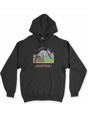 Cix Cix Avusturya Siyah Kapşonlu Sweatshirt Hoodie
