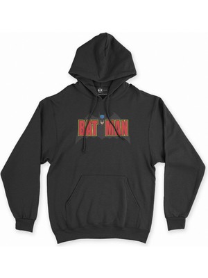 Cix Cix Batman Logolu Siyah Kapşonlu Sweatshirt Hoodie