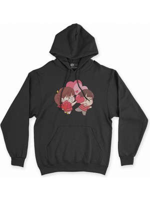 Cix Cix Kalbimi Kırdın Siyah Kapşonlu Sweatshirt Hoodie
