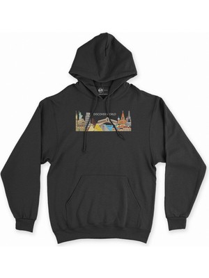 Cix Cix Discover World Siyah Kapşonlu Sweatshirt Hoodie