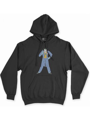 Cix Cix Joker From Batman Siyah Kapşonlu Sweatshirt Hoodie