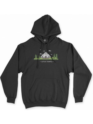Cix Cix Lotus Tapınağı Siyah Kapşonlu Sweatshirt Hoodie