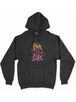 Cix Cix Love Is Life Siyah Kapşonlu Sweatshirt Hoodie