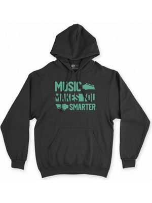 Cix Cix Music Makes You Smarter Siyah Kapşonlu Sweatshirt Hoodie