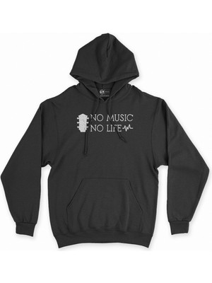 Cix Cix No Music No Life Siyah Kapşonlu Sweatshirt Hoodie