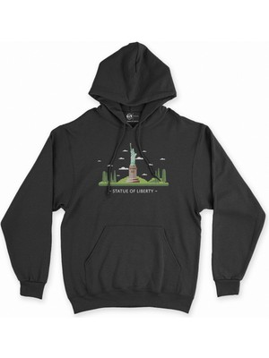Cix Cix Özgürlük Anıtı Siyah Kapşonlu Sweatshirt Hoodie