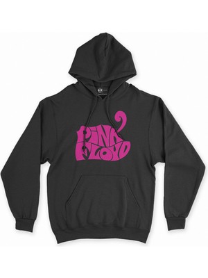 Cix Cix Pembe Pink Floyd Siyah Kapşonlu Sweatshirt Hoodie