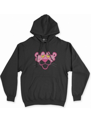 Cix Cix Yorgun Pembe Panter Siyah Kapşonlu Sweatshirt Hoodie