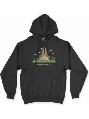 Cix Cix Sagrada Familia Siyah Kapşonlu Sweatshirt Hoodie