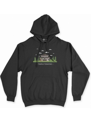 Cix Cix Todaiji Tapınağı Siyah Kapşonlu Sweatshirt Hoodie