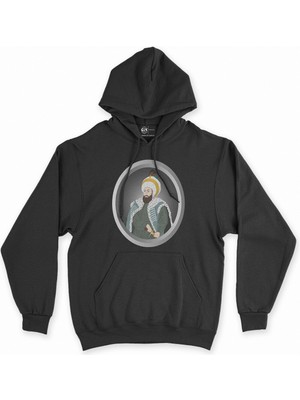 Cix Cix Fatih Sultan Mehmet Siyah Kapşonlu Sweatshirt Hoodie