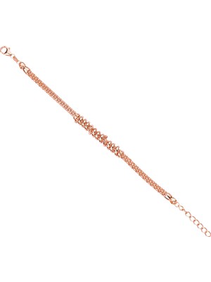 Diversity Jewelry Kadın Gümüş Rose Burgu Bileklik
