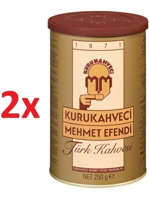 Kurukahveci Mehmet Efendi  Türk Kahvesi Metal  Kutu 2X250GR