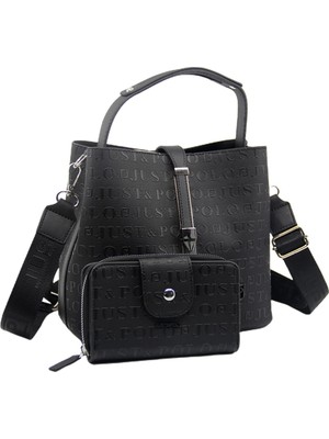Just Polo Kilit Detaylı Kadın Kartlık ve Omuz Çanta Kombini PBU4002-1005