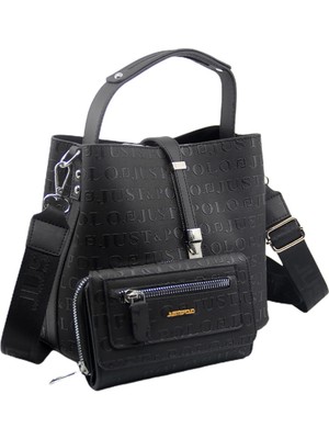Just Polo Kilit Detaylı Kadın Kartlık ve Omuz Çanta Kombini PBU4002-1006