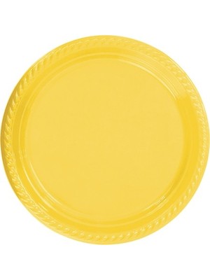 Tuğra Ticaret Parti Aksesuar Sarı Plastik Tabak 22 cm 25LI