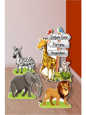 Neşeli Günlerim Safari Hayvanlar Ayaklı Pano Seti