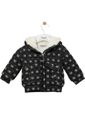 Babydoll %100 Pamuk Erkek Bebek Kapüşonlu Polar Mont