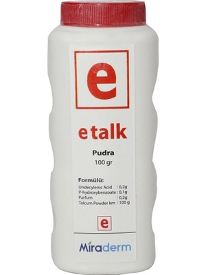 Miraderm E Talk Pudra Pişik ve Isilik Giderici 100 gr Cilt İçin Yumuşaklık Sağlar