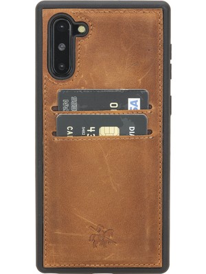 Venito Samsung Galaxy Note 10 Cosa Antik Kahverengi Deri Kartlıklı Telefon Kılıfı