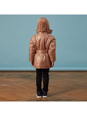 Men Anorak Kız Fiyonklu Camel Bebe Anorak