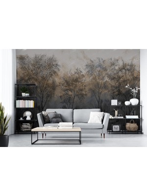 Duvar Kağıdı Marketi Ormandaki Ağaç Desenli 3D Duvar Kağıdı