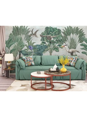 Duvar Kağıdı Marketi 3D Kuş ve Çok Çeşit Ağaç Desenli Tropikal Duvar Kağıdı