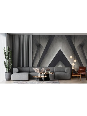 Duvar Kağıdı Marketi Üçgen Büyük Giriş Kapısı Desenli 3D Duvar Kağıdı