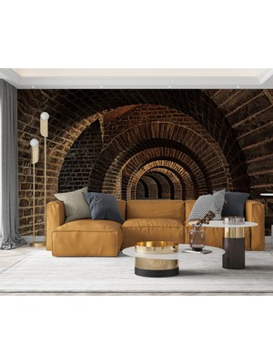 Duvar Kağıdı Marketi Yeraltı Şehir Desenli 3D Duvar Kağıdı