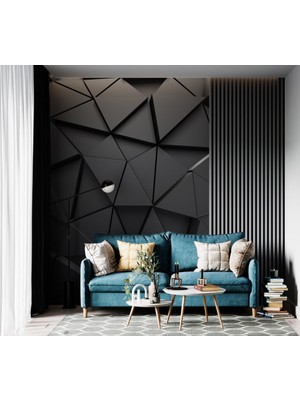 Duvar Kağıdı Marketi Üçgen Parçacık Desenli 3D Duvar Kağıdı