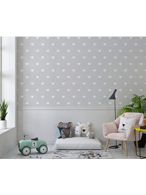 Duvar Kağıdı Marketi Kalp Desenli 3D Duvar Kağıdı