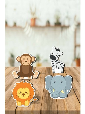 Neşeli Günlerim Safari Hayvanlar Masaüstü Ayaklı Pano Seti  Masaüstü Ayaklı Dekor Pano