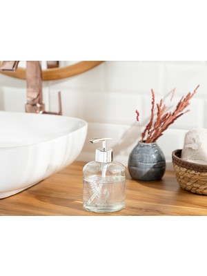 English Home Leafy Banyo Sıvı Sabunluk 8X14 cm Silver