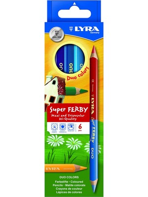 Lyra Super Ferby Üçgen Gövde Kuru Boya Seti 6 Kalem 12 Renk