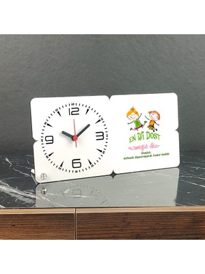 Hediyelen Arkadaşa Hediye Ahşap Masa Saati