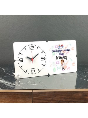 Hediyelen Çocuk ve Sağlığı ve Hastalıkları Uzmanı Ahşap Masa Saati